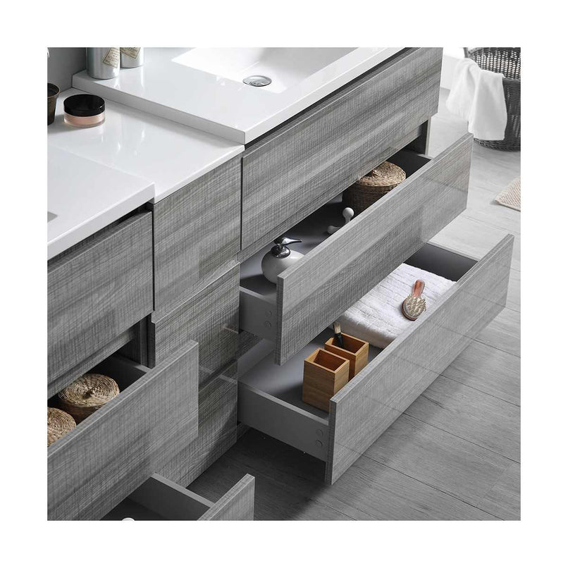 Lazzaro 84" Free Standing Double Basin Vanity Set with Cabinet and Acrylic Vanity Top - image 13