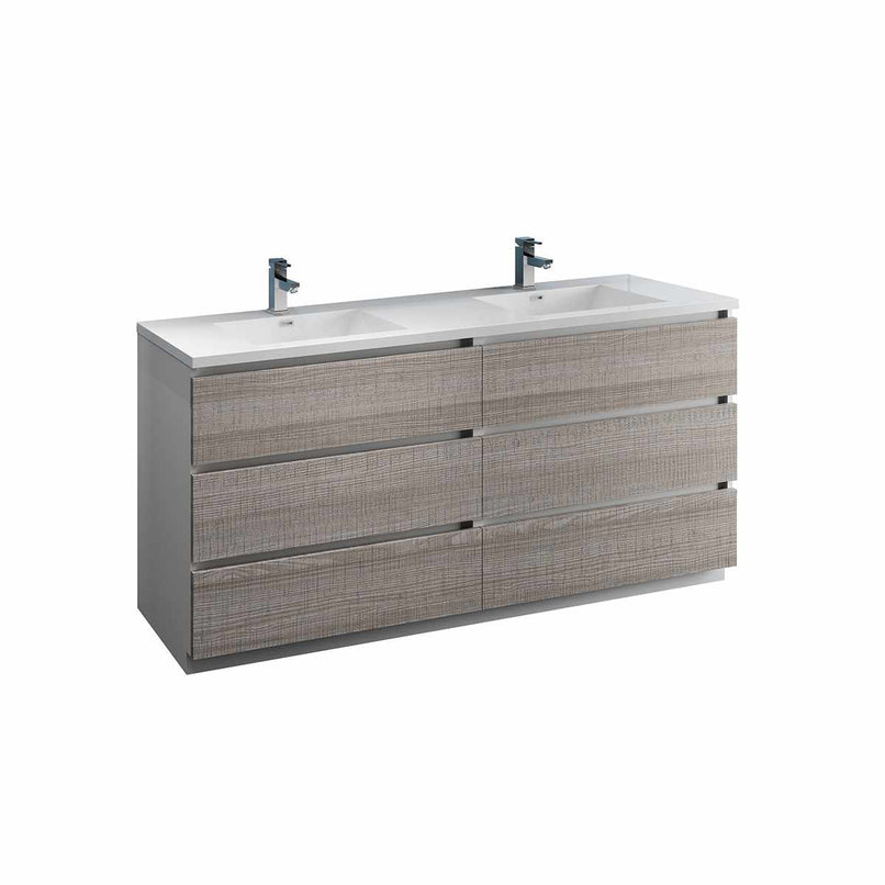 Lazzaro 72" Free Standing Double Basin Vanity Set with Cabinet and Acrylic Vanity Top - image 3