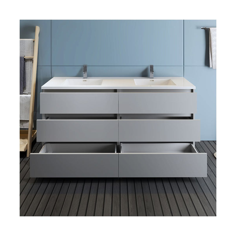 Lazzaro 72" Free Standing Double Basin Vanity Set with Cabinet and Acrylic Vanity Top - image 10