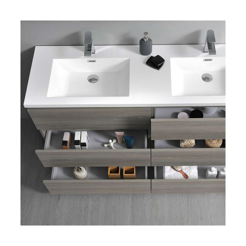 Lazzaro 72" Free Standing Double Basin Vanity Set with Cabinet and Acrylic Vanity Top - image 16