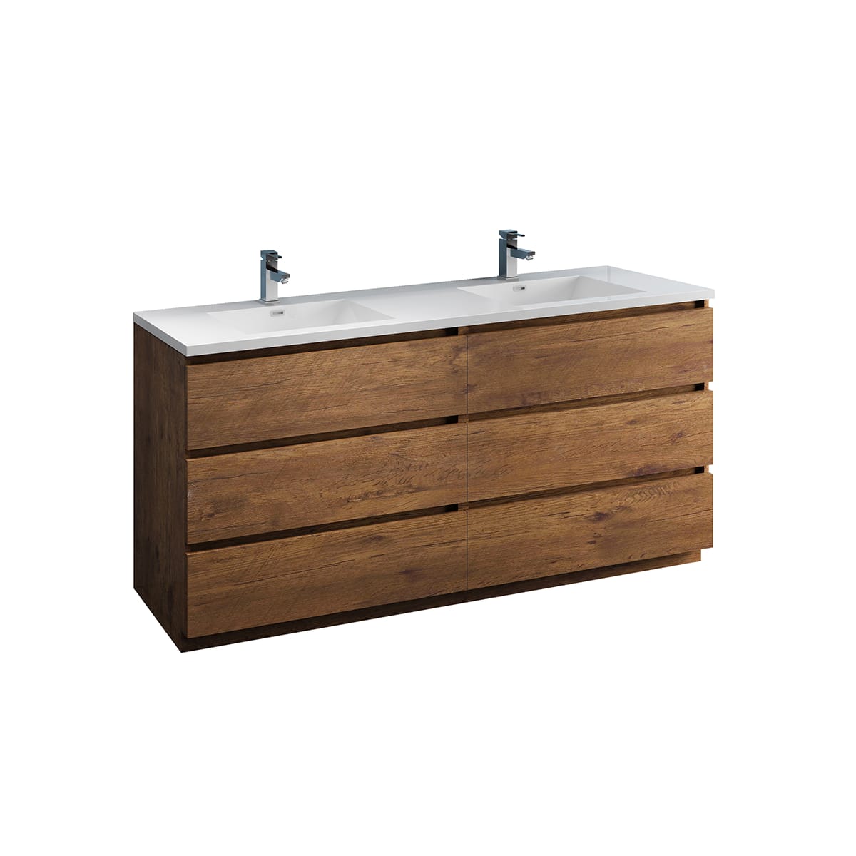 Lazzaro 72" Free Standing Double Basin Vanity Set with Cabinet and Acrylic Vanity Top