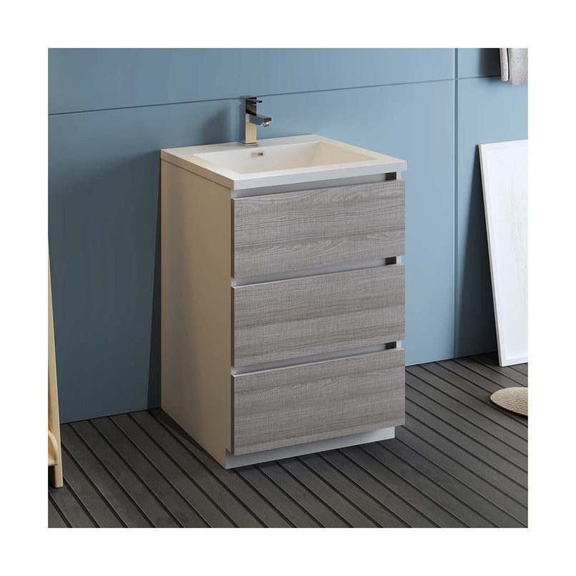 Lazzaro 24" Free Standing Single Basin Vanity Set with Cabinet and Acrylic Vanity Top - image 3