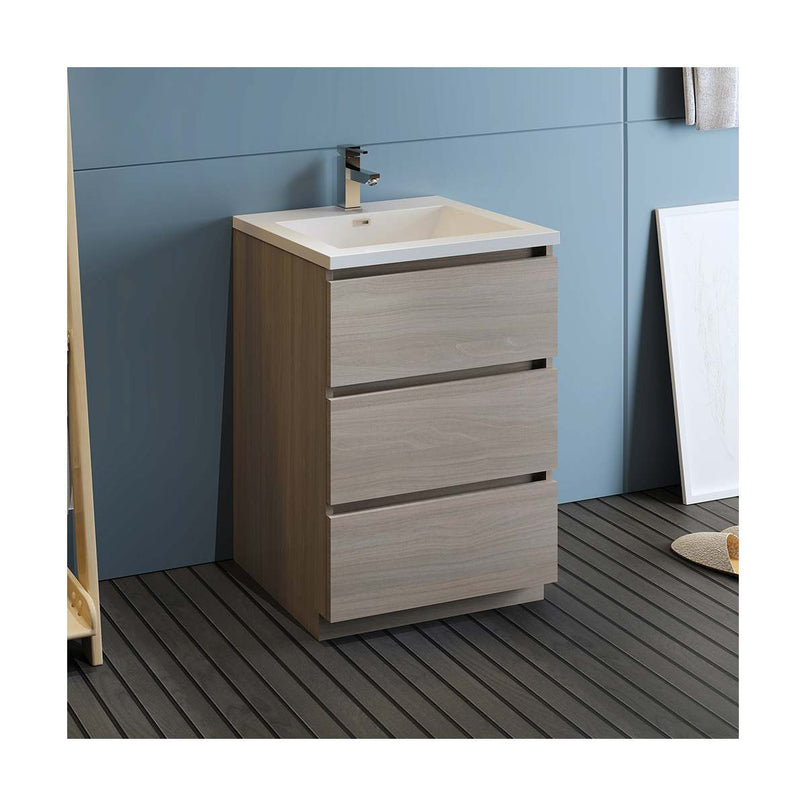 Lazzaro 24" Free Standing Single Basin Vanity Set with Cabinet and Acrylic Vanity Top - image 4