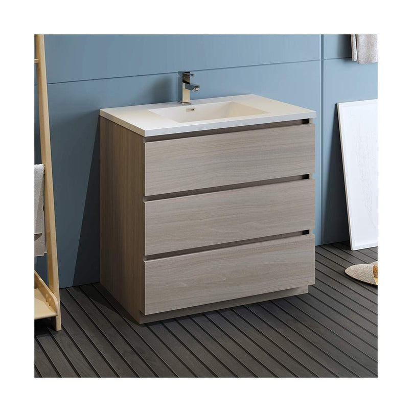 Lazzaro 36" Free Standing Single Basin Vanity Set with Cabinet and Acrylic Vanity Top - image 4