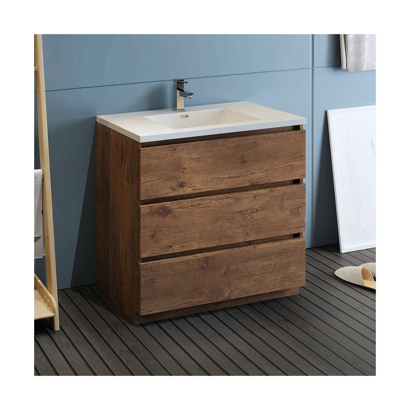 Lazzaro 36" Free Standing Single Basin Vanity Set with Cabinet and Acrylic Vanity Top - image 5