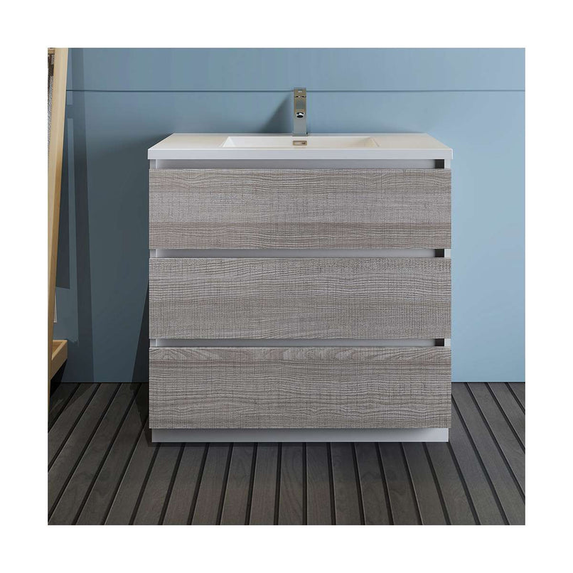 Lazzaro 36" Free Standing Single Basin Vanity Set with Cabinet and Acrylic Vanity Top - image 7