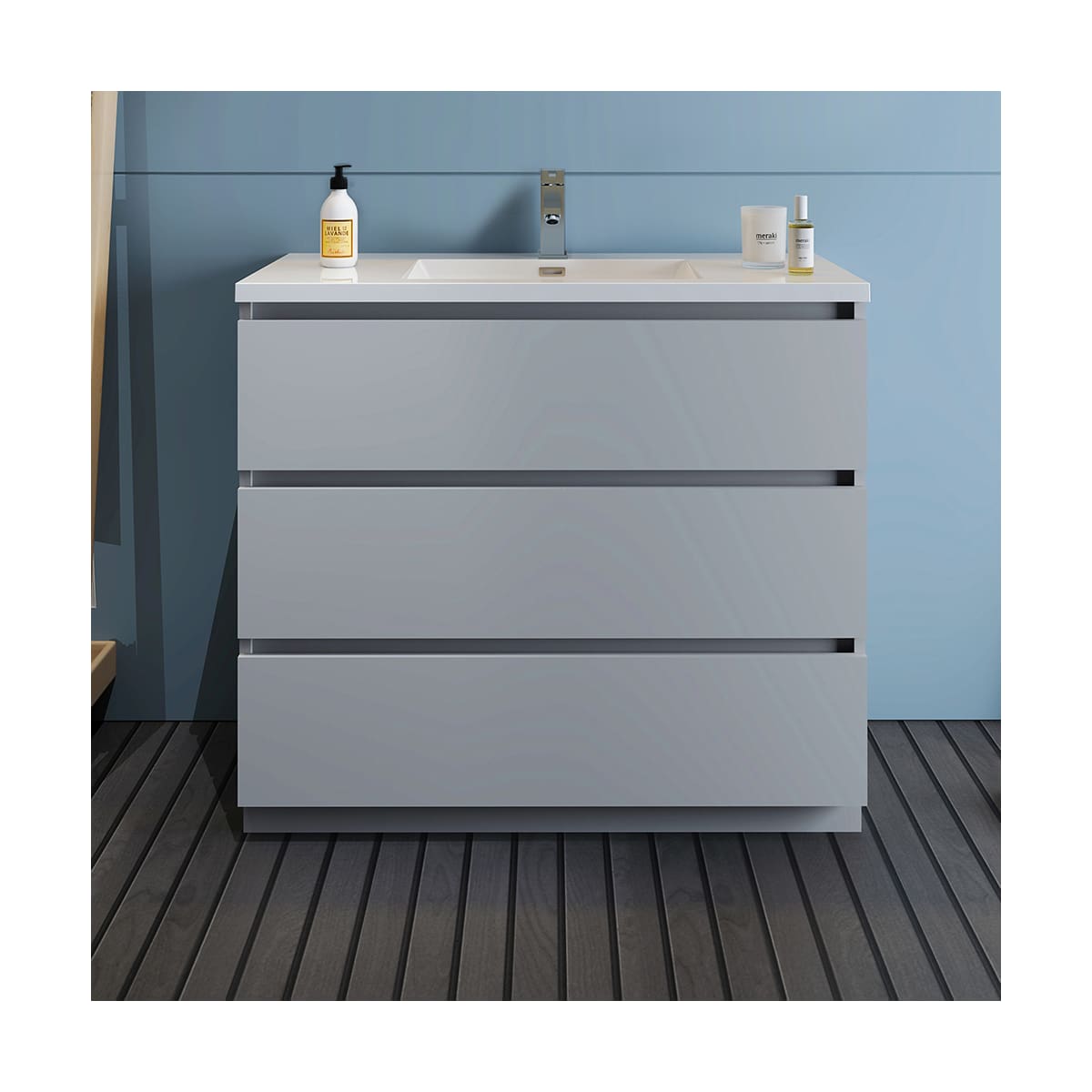 Lazzaro 40" Free Standing Single Basin Vanity Set with Cabinet and Acrylic Vanity Top - image 6