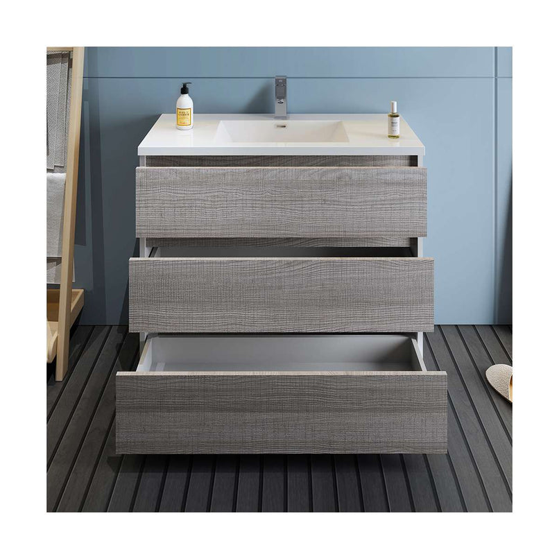 Lazzaro 40" Free Standing Single Basin Vanity Set with Cabinet and Acrylic Vanity Top - image 11