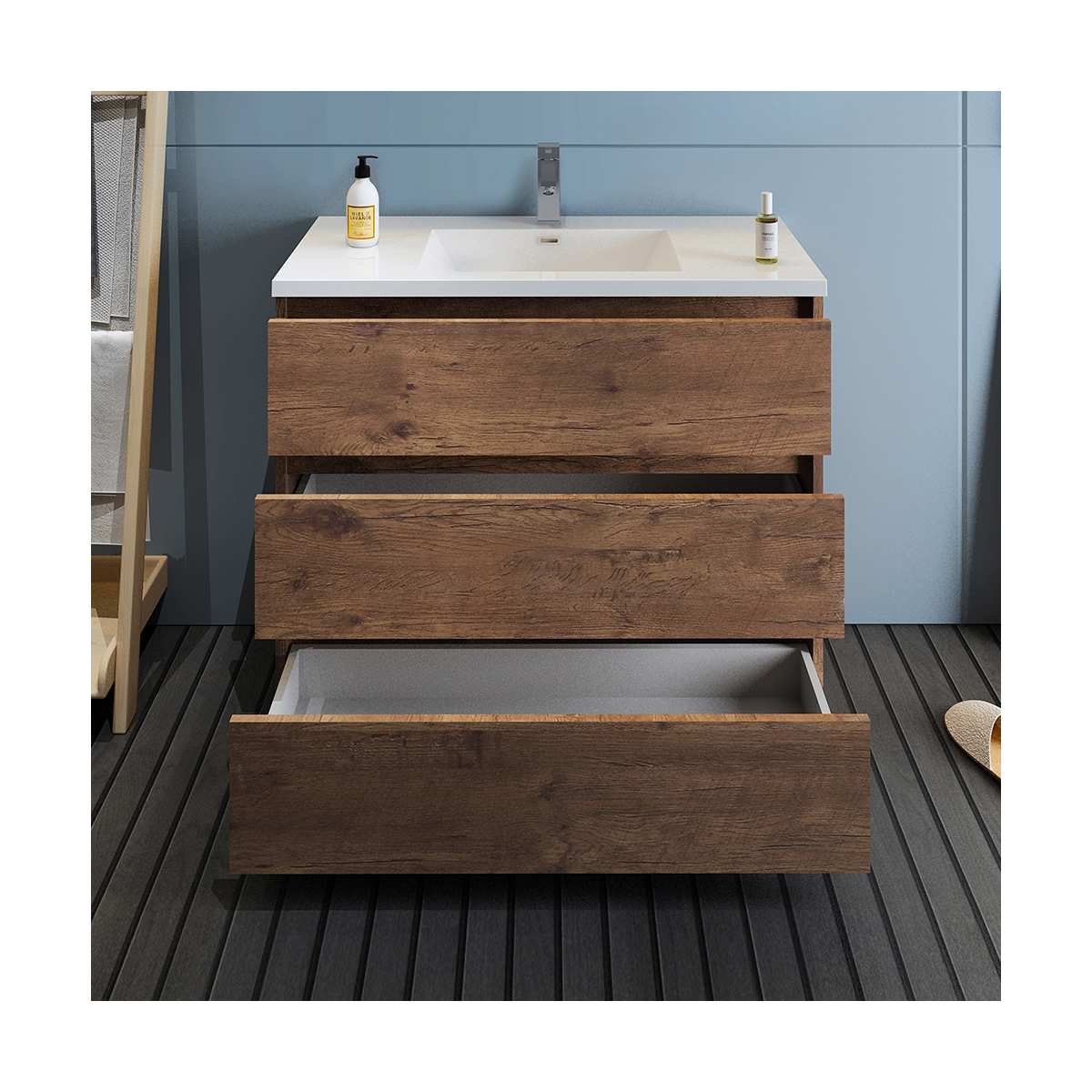 Lazzaro 40" Free Standing Single Basin Vanity Set with Cabinet and Acrylic Vanity Top - image 13