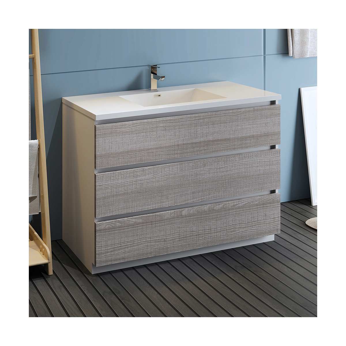 Lazzaro 48" Free Standing Single Basin Vanity Set with Cabinet and Acrylic Vanity Top