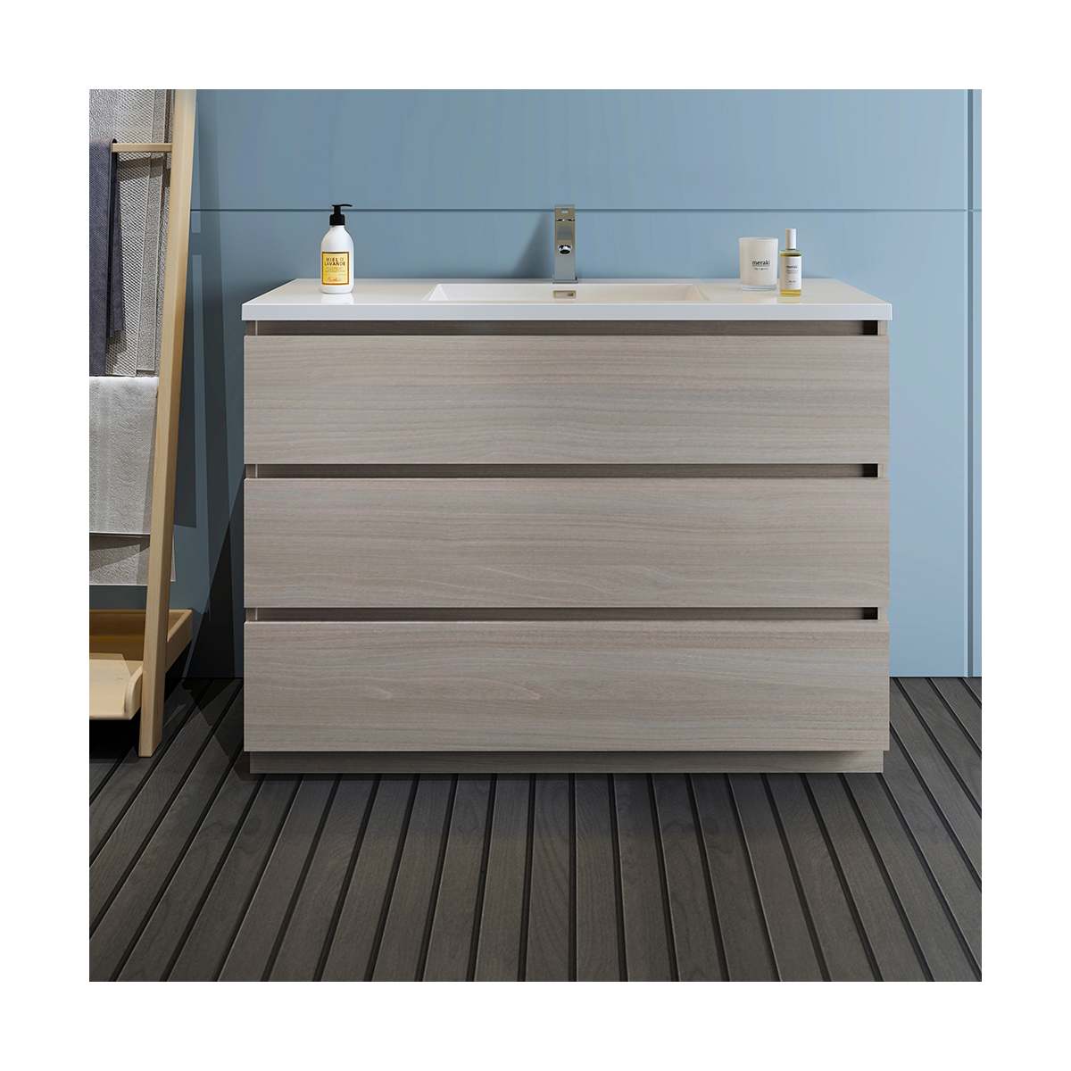 Lazzaro 48" Free Standing Single Basin Vanity Set with Cabinet and Acrylic Vanity Top