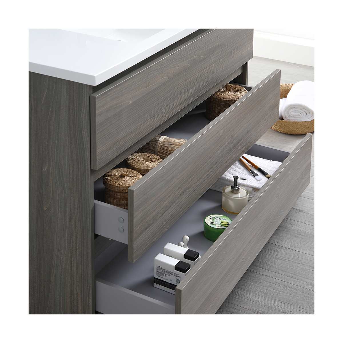 Lazzaro 48" Free Standing Single Basin Vanity Set with Cabinet and Acrylic Vanity Top - image 16