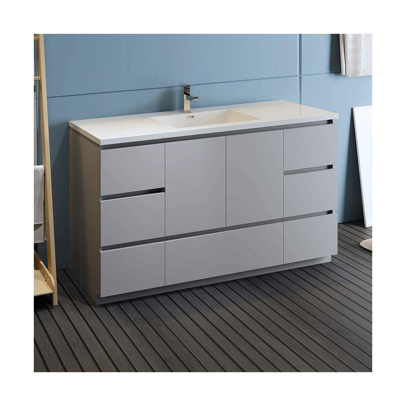 Lazzaro 60" Free Standing Single Basin Vanity Set with Cabinet and Acrylic Vanity Top - image 2