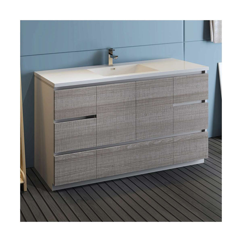 Lazzaro 60" Free Standing Single Basin Vanity Set with Cabinet and Acrylic Vanity Top - image 3