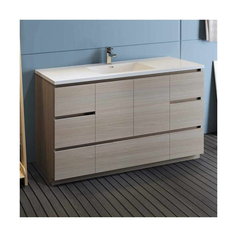 Lazzaro 60" Free Standing Single Basin Vanity Set with Cabinet and Acrylic Vanity Top - image 4