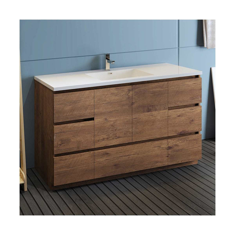 Lazzaro 60" Free Standing Single Basin Vanity Set with Cabinet and Acrylic Vanity Top - image 5