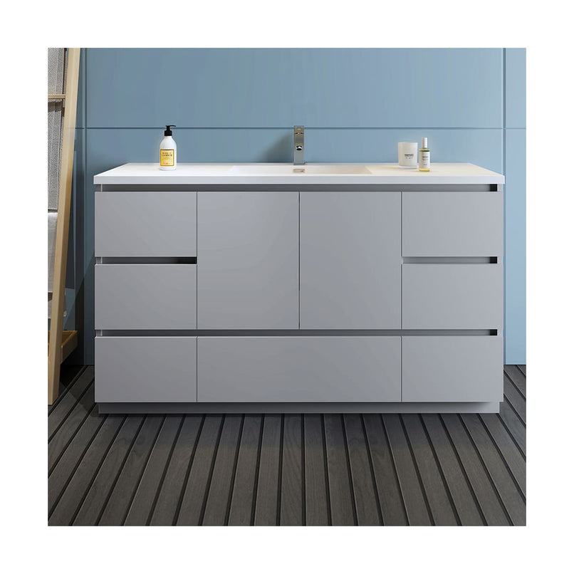 Lazzaro 60" Free Standing Single Basin Vanity Set with Cabinet and Acrylic Vanity Top - image 6