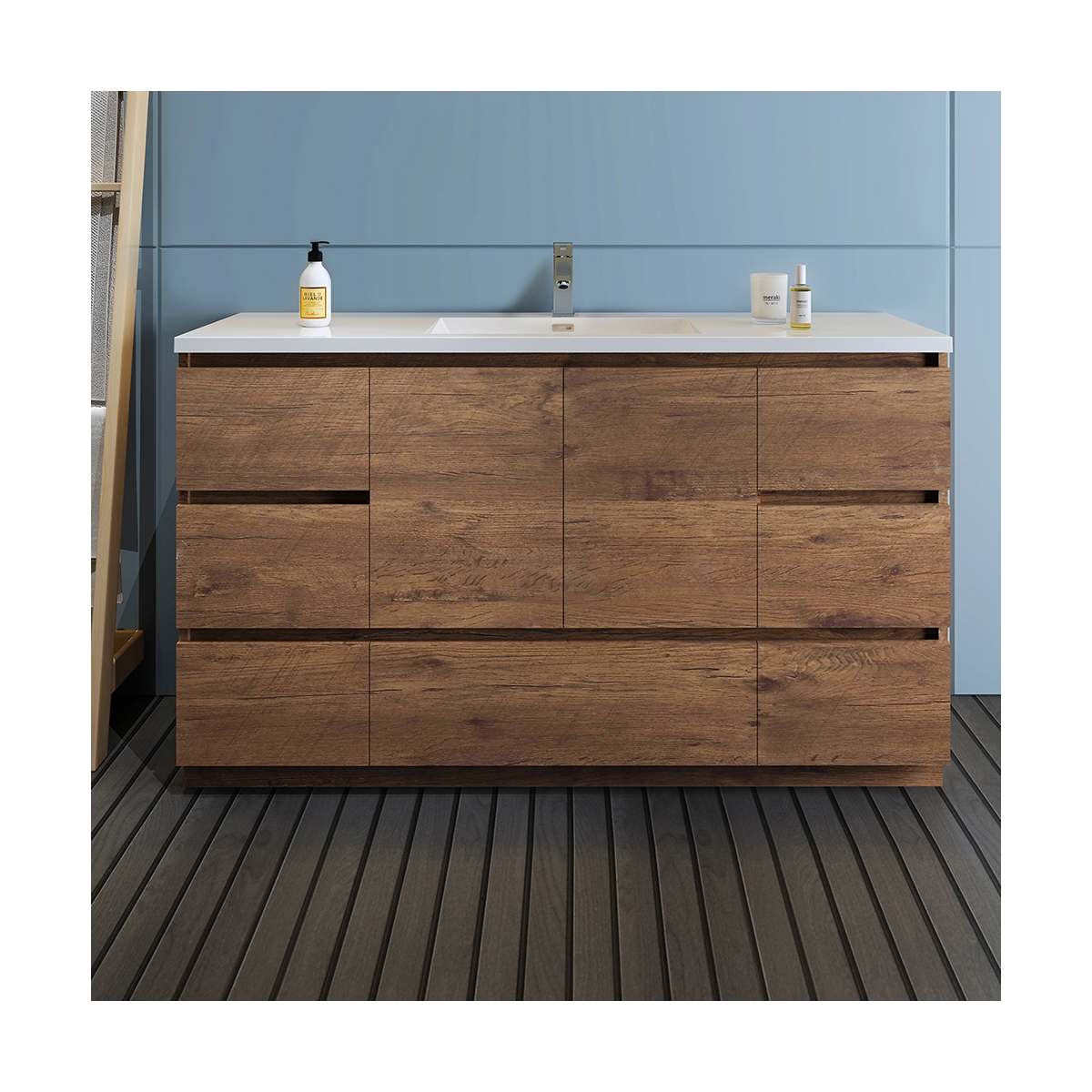 Lazzaro 60" Free Standing Single Basin Vanity Set with Cabinet and Acrylic Vanity Top - image 8