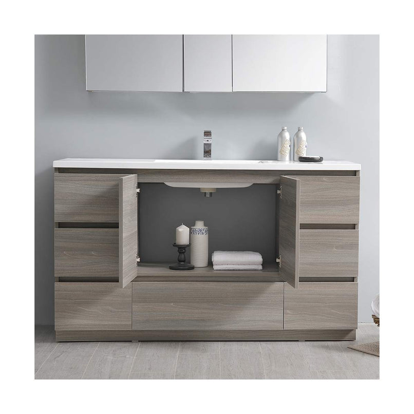 Lazzaro 60" Free Standing Single Basin Vanity Set with Cabinet and Acrylic Vanity Top - image 23