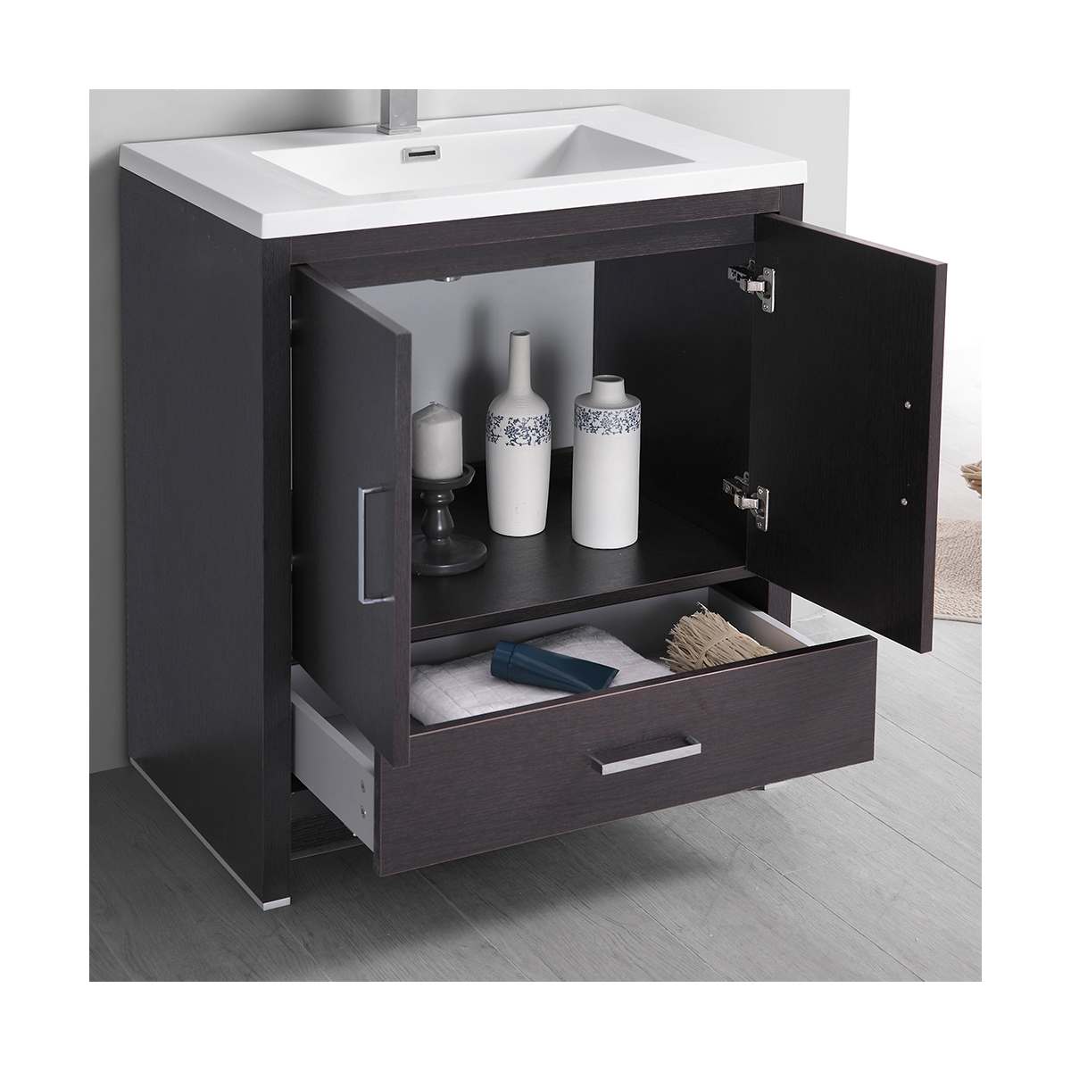 Imperia 30" Free Standing Single Basin Vanity Set with Cabinet and Acrylic Vanity Top