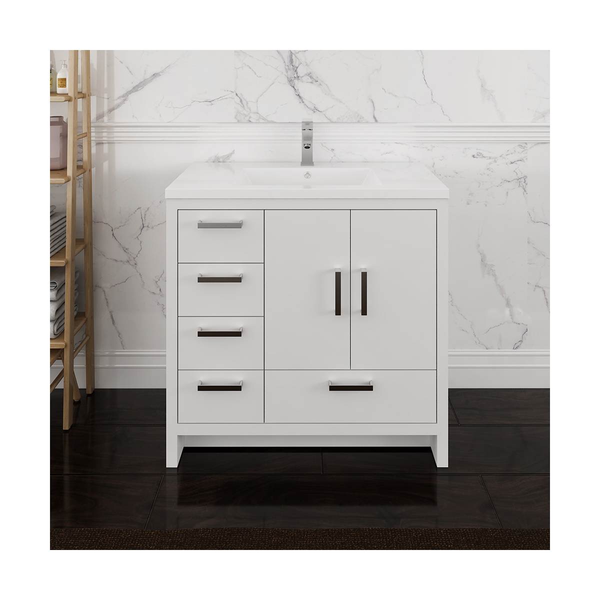 Imperia 36" Free Standing Single Basin Vanity Set with Cabinet and Acrylic Vanity Top