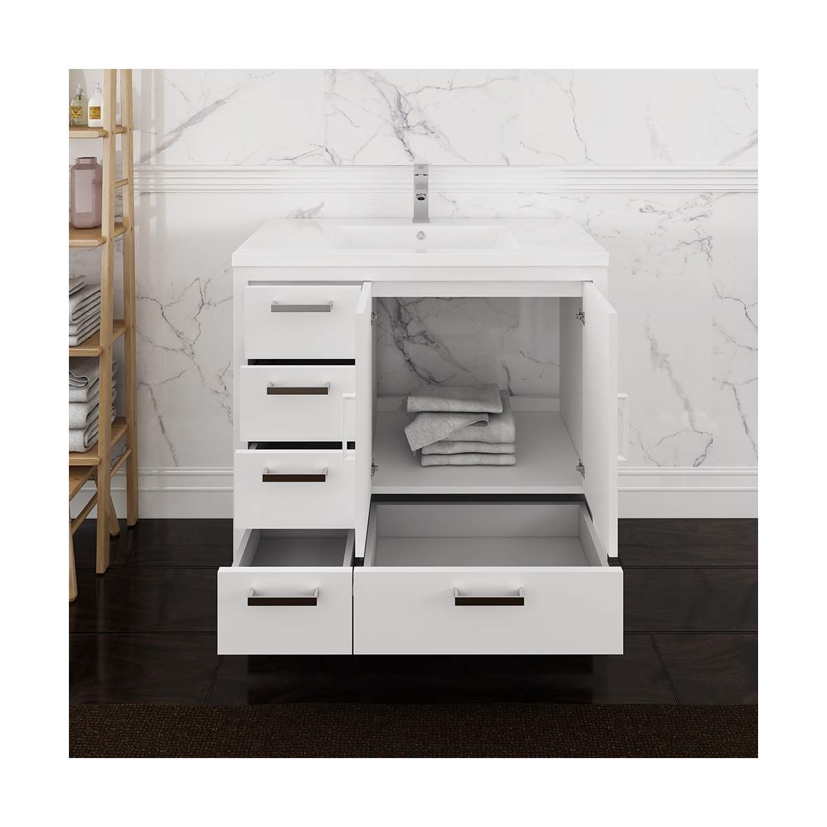Imperia 36" Free Standing Single Basin Vanity Set with Cabinet and Acrylic Vanity Top
