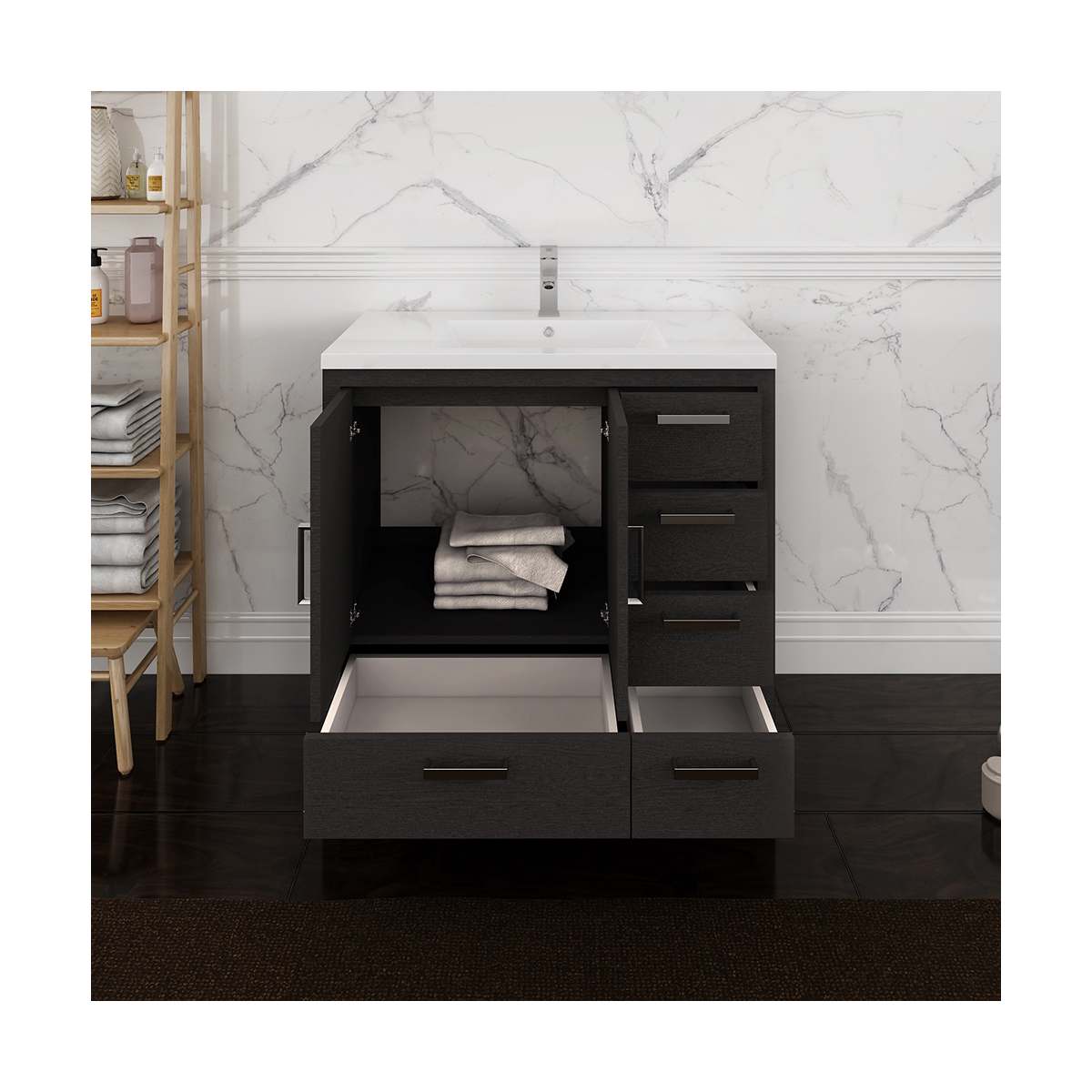 Imperia 36" Free Standing Single Basin Vanity Set with Cabinet and Acrylic Vanity Top
