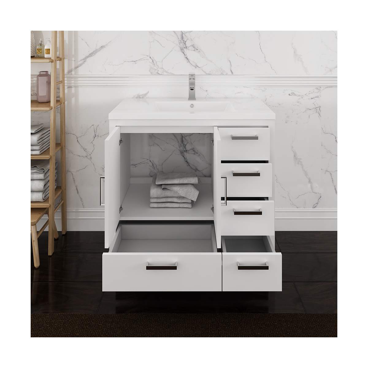 Imperia 36" Free Standing Single Basin Vanity Set with Cabinet and Acrylic Vanity Top