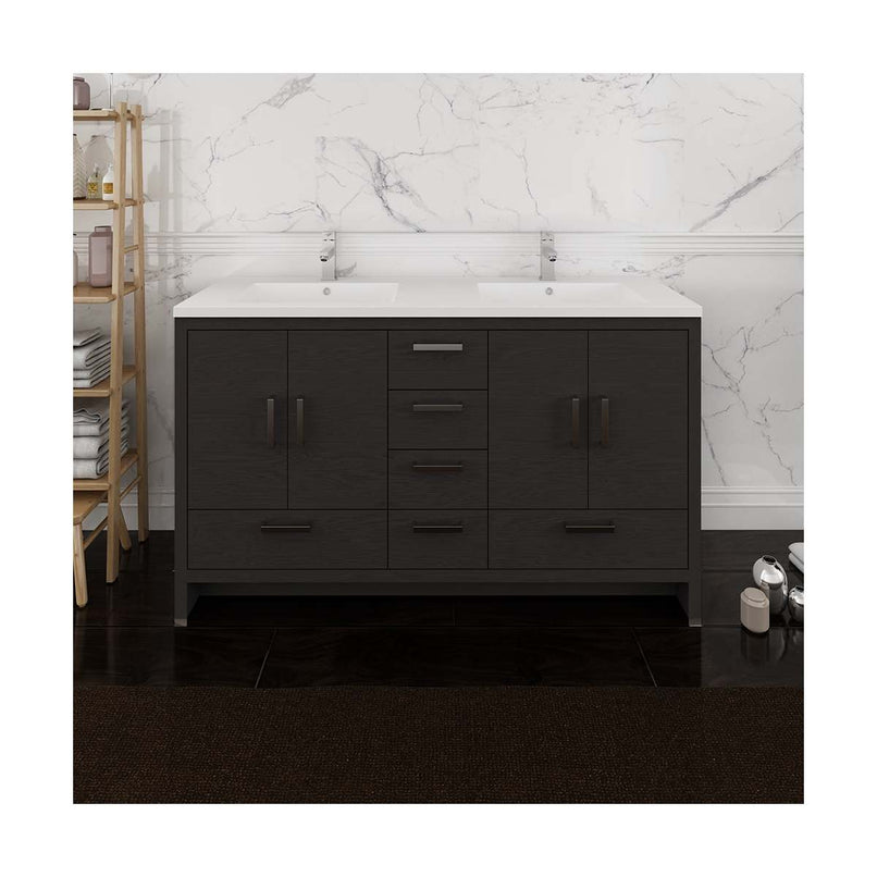 Imperia 60" Free Standing Double Basin Vanity Set with Cabinet and Acrylic Vanity Top - image 4