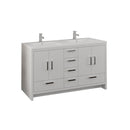 Imperia 60" Free Standing Double Basin Vanity Set with Cabinet and Acrylic Vanity Top - image 1