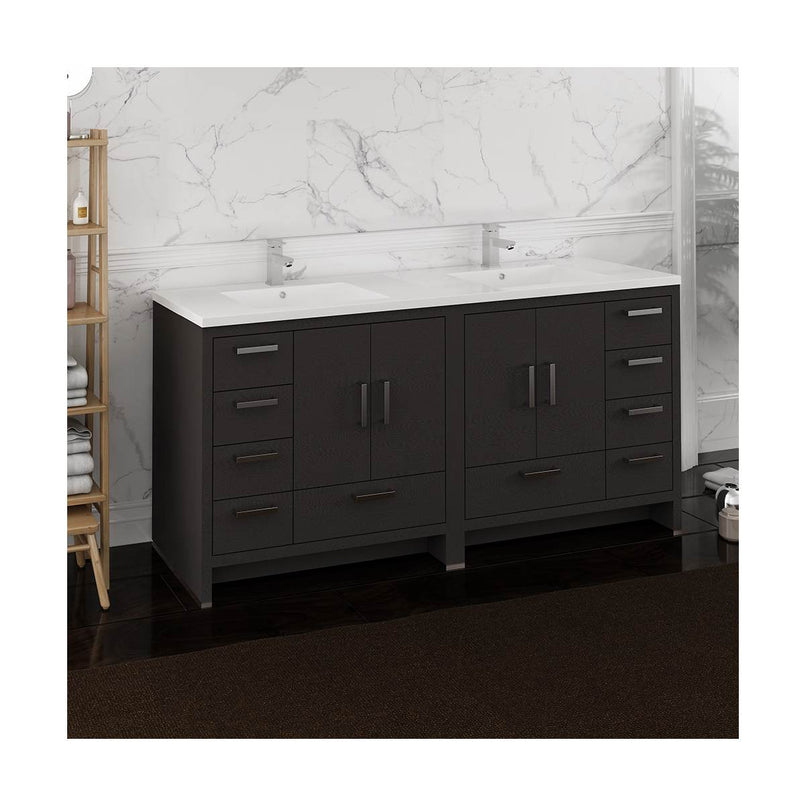 Imperia 72" Free Standing Double Basin Vanity Set with Cabinet and Acrylic Vanity Top - image 2