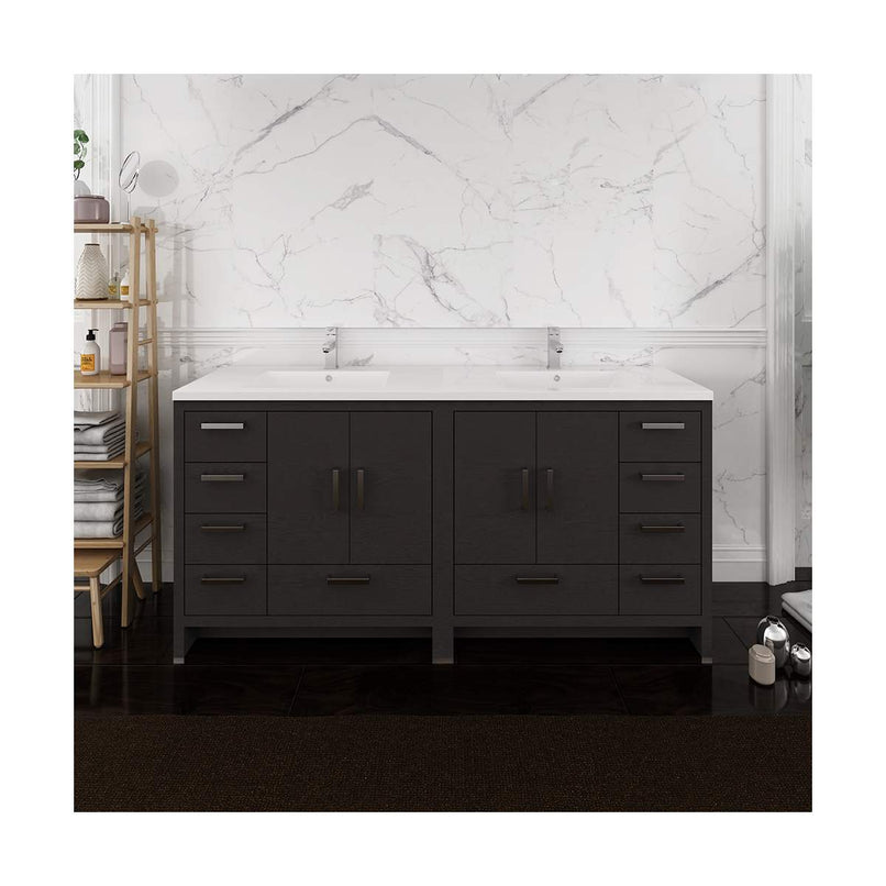 Imperia 72" Free Standing Double Basin Vanity Set with Cabinet and Acrylic Vanity Top - image 4