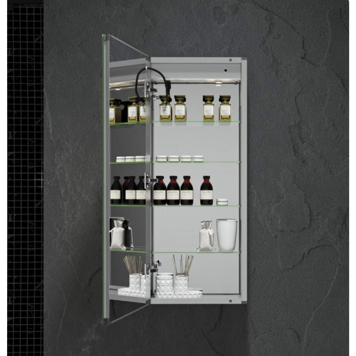 Tiempo 15" x 36" Lighted Frameless Single Door Medicine Cabinet
