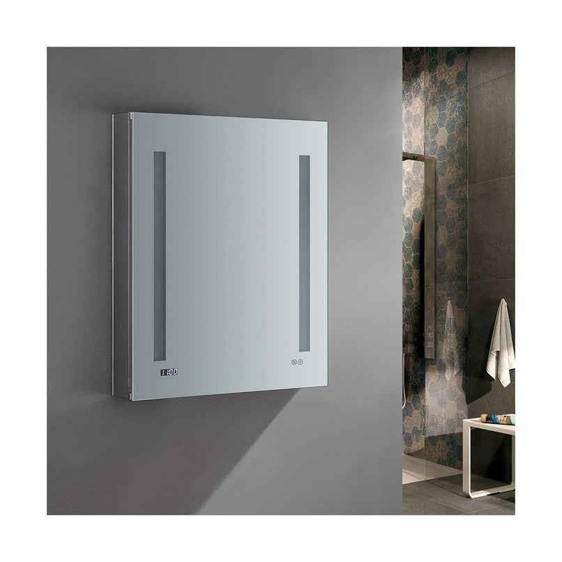 Tiempo 24" x 30" Lighted Frameless Medicine Cabinet with 3 Shelves and Defogger - Left Swing Door - image 4