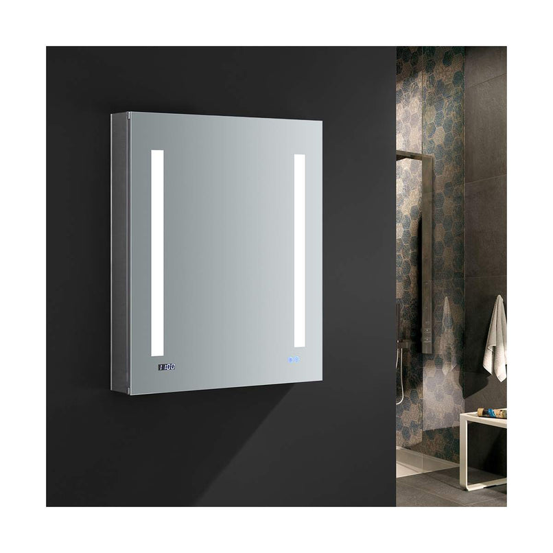 Tiempo 24" x 30" Lighted Frameless Medicine Cabinet with 3 Shelves and Defogger - Left Swing Door - image 6