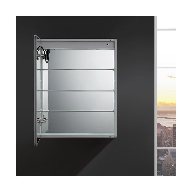 Tiempo 24" x 30" Lighted Frameless Medicine Cabinet with 3 Shelves and Defogger - Left Swing Door - image 10