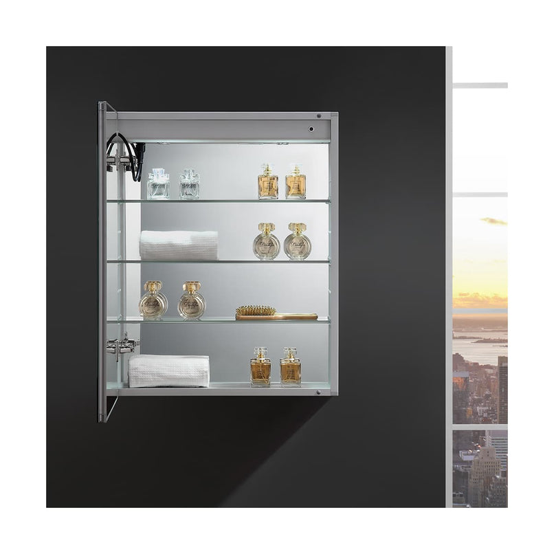 Tiempo 24" x 30" Lighted Frameless Medicine Cabinet with 3 Shelves and Defogger - Left Swing Door - image 11