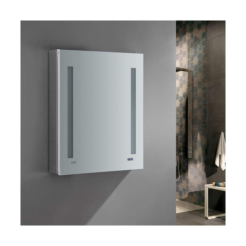 Tiempo 24" x 30" Lighted Frameless Medicine Cabinet with 3 Shelves and Defogger - Right Swing Door - image 5