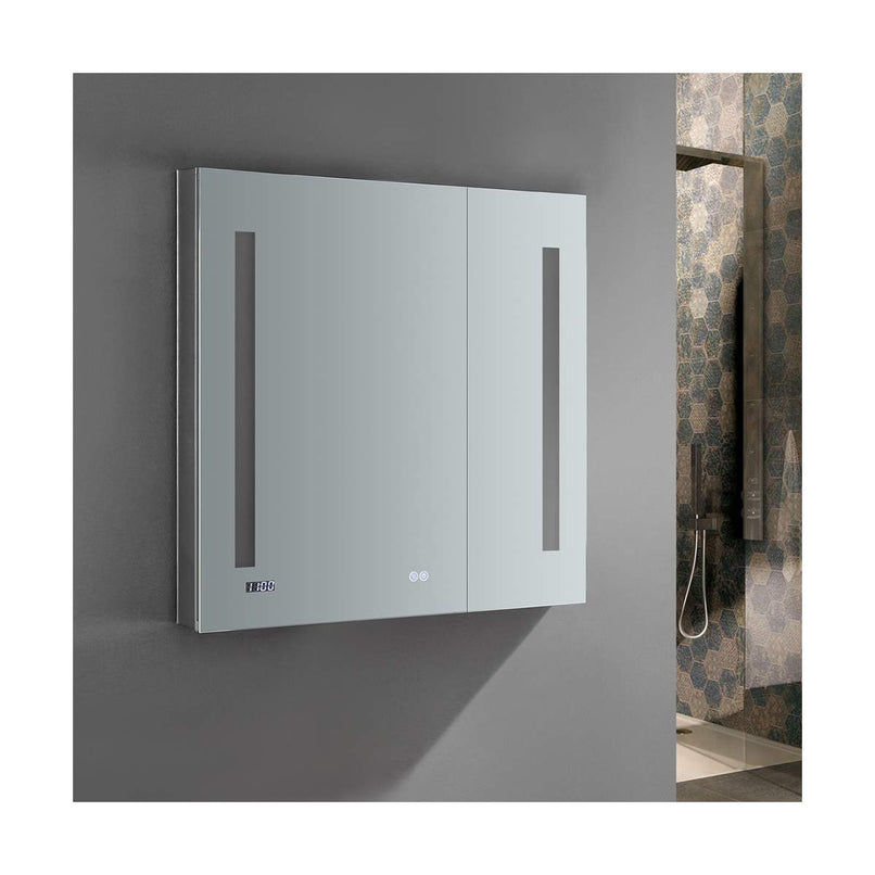 Tiempo 30" x 30" Lighted Frameless Medicine Cabinet with 3 Shelves and Defogger - image 6