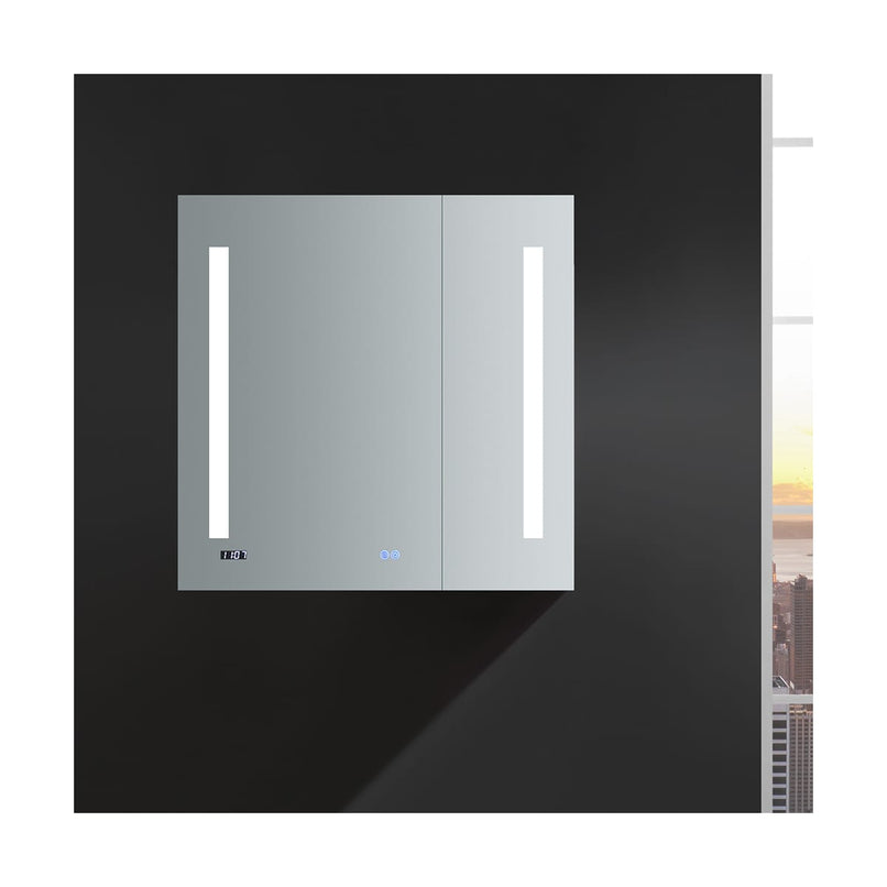 Tiempo 30" x 30" Lighted Frameless Medicine Cabinet with 3 Shelves and Defogger - image 9