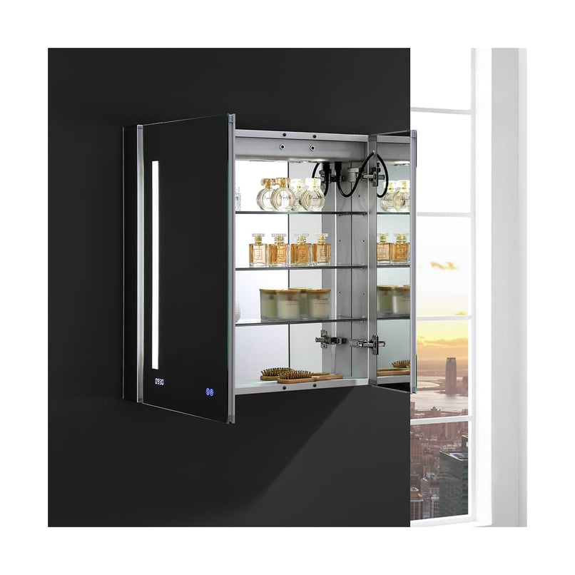 Tiempo 30" x 30" Lighted Frameless Medicine Cabinet with 3 Shelves and Defogger - image 10