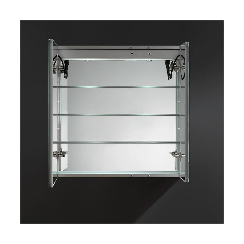Tiempo 30" x 30" Lighted Frameless Medicine Cabinet with 3 Shelves and Defogger - image 12