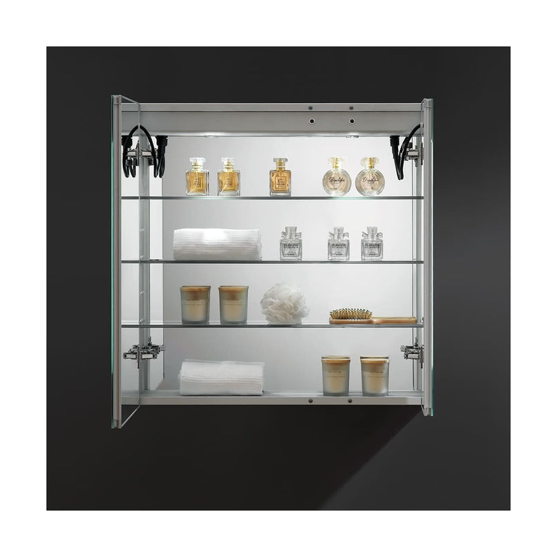Tiempo 30" x 30" Lighted Frameless Medicine Cabinet with 3 Shelves and Defogger - image 13