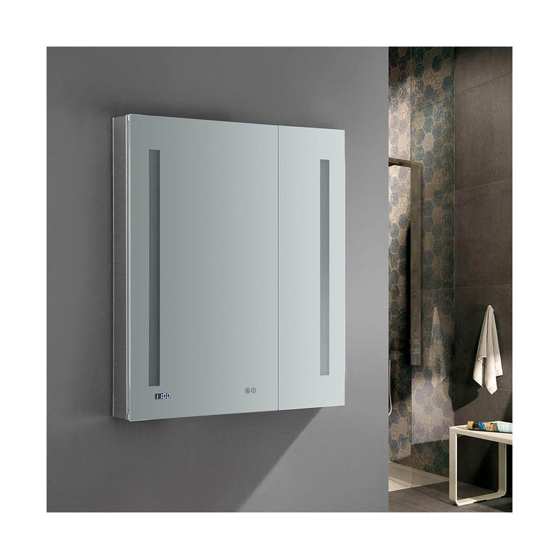 Tiempo 30" x 36" Lighted Frameless Medicine Cabinet with 4 Shelves and Defogger - image 6