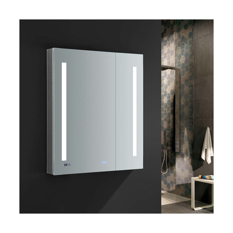 Tiempo 30" x 36" Lighted Frameless Medicine Cabinet with 4 Shelves and Defogger - image 8