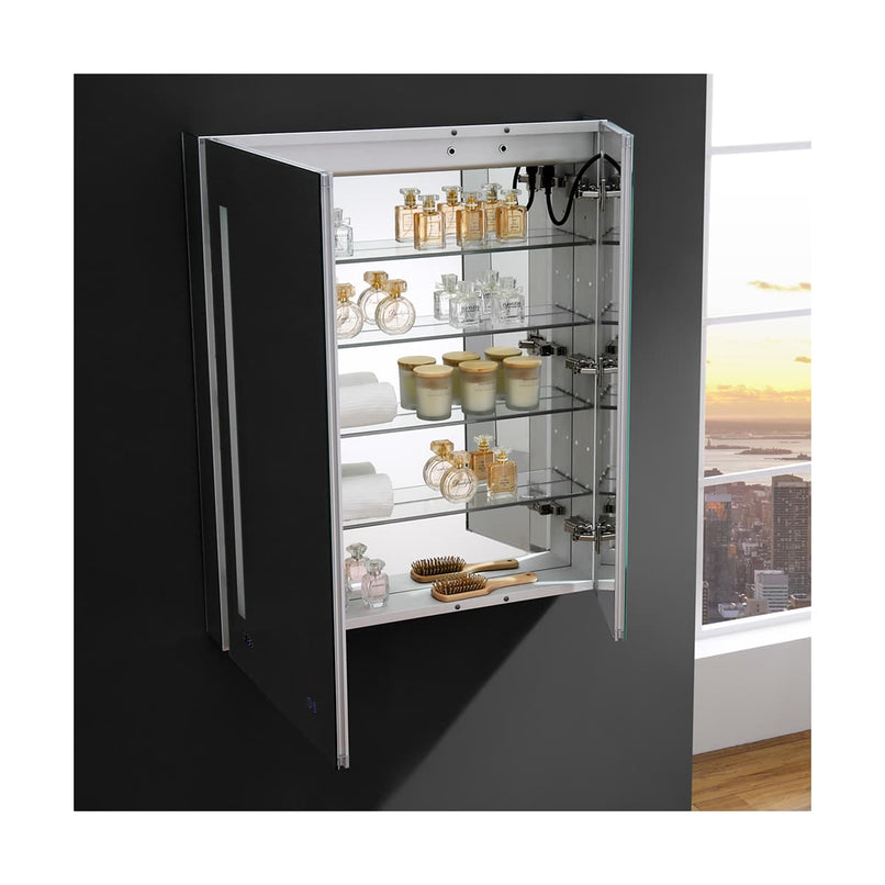 Tiempo 30" x 36" Lighted Frameless Medicine Cabinet with 4 Shelves and Defogger - image 11