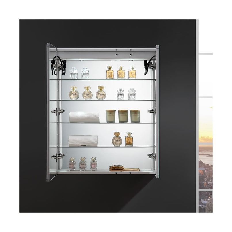 Tiempo 30" x 36" Lighted Frameless Medicine Cabinet with 4 Shelves and Defogger - image 13