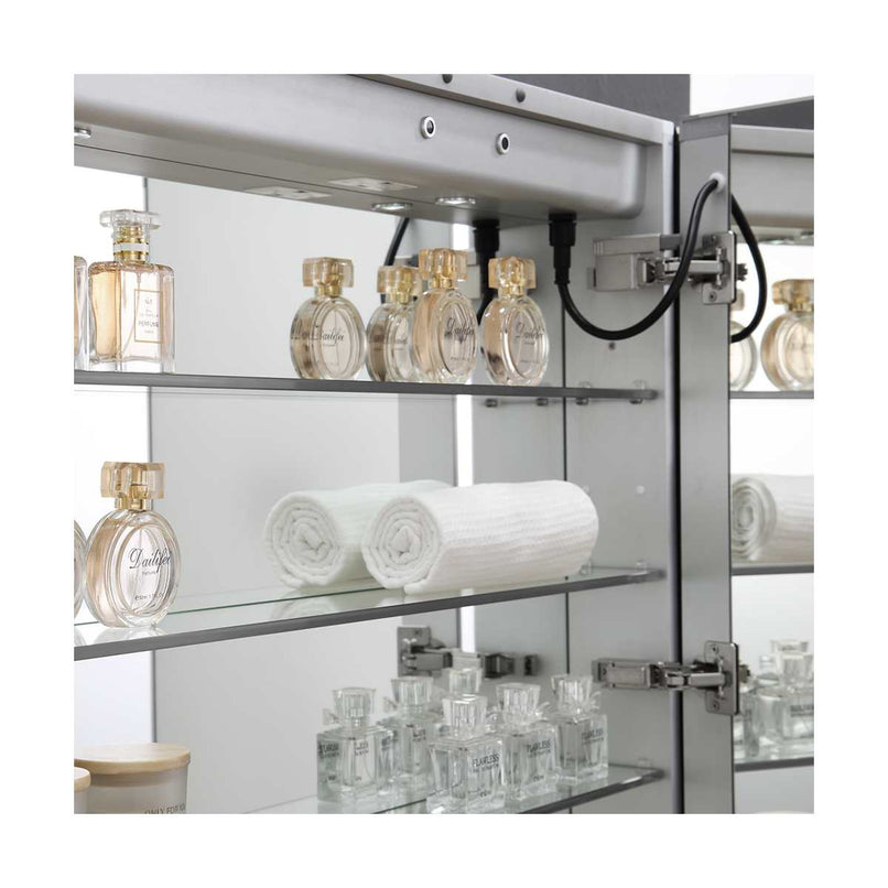 Tiempo 36" x 30" Lighted Frameless Medicine Cabinet with 3 Shelves and Defogger - image 13