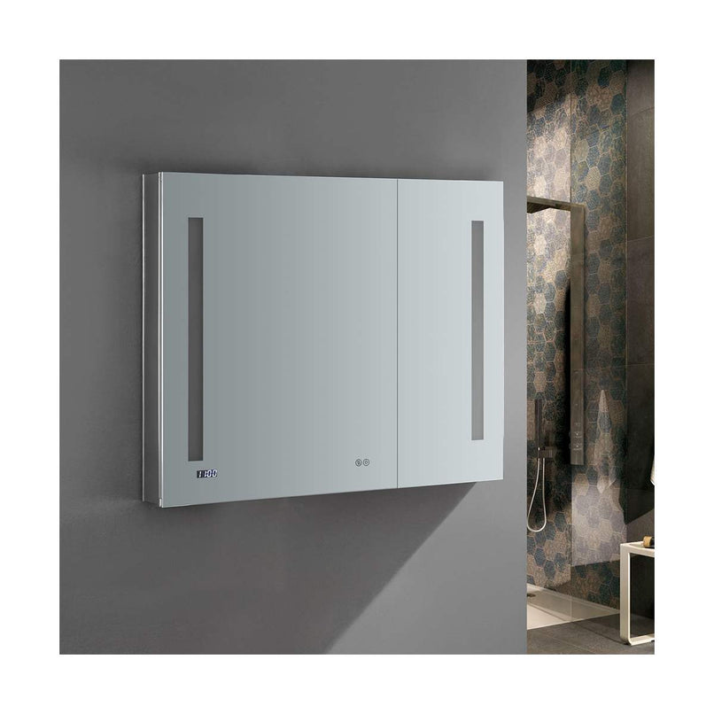 Tiempo 36" x 30" Lighted Frameless Medicine Cabinet with 3 Shelves and Defogger - image 5