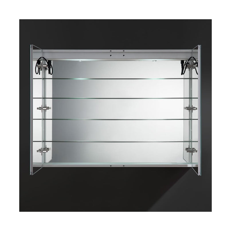 Tiempo 48" x 36" Lighted Frameless Medicine Cabinet with 4 Shelves and Defogger - image 12